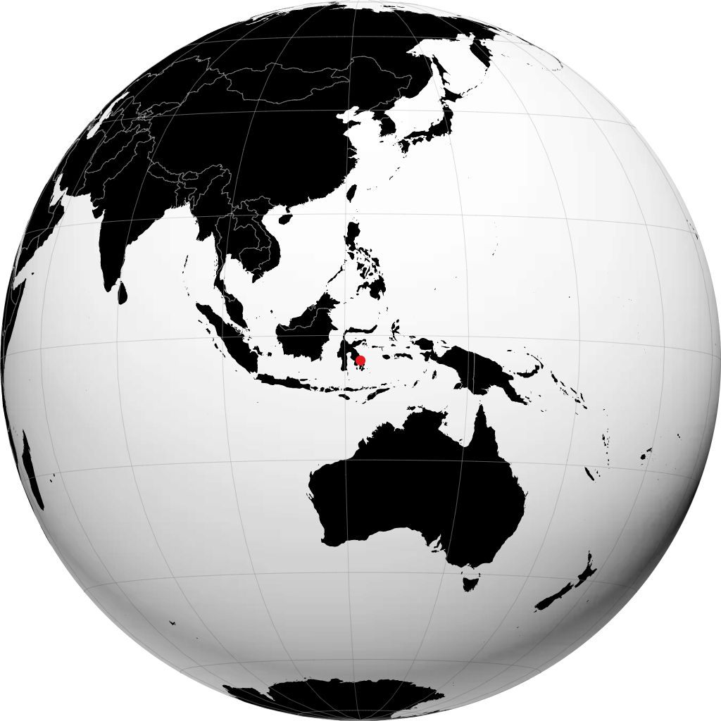 Kendari auf dem Globus