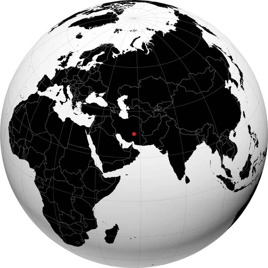Kerman auf dem Globus