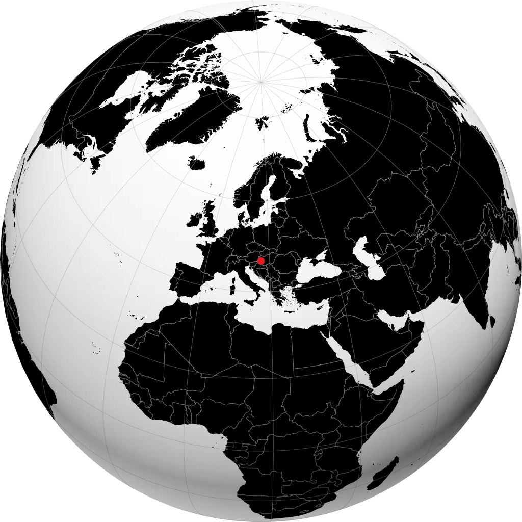 Keszthely auf dem Globus