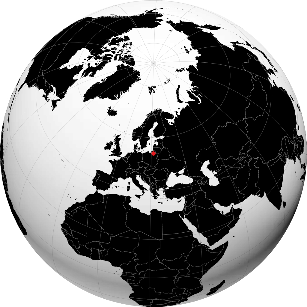 Rastenburg auf dem Globus