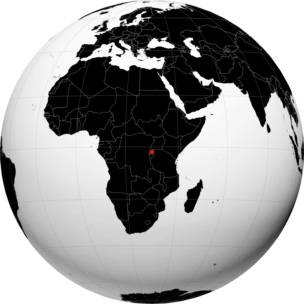 Kigali auf dem Globus