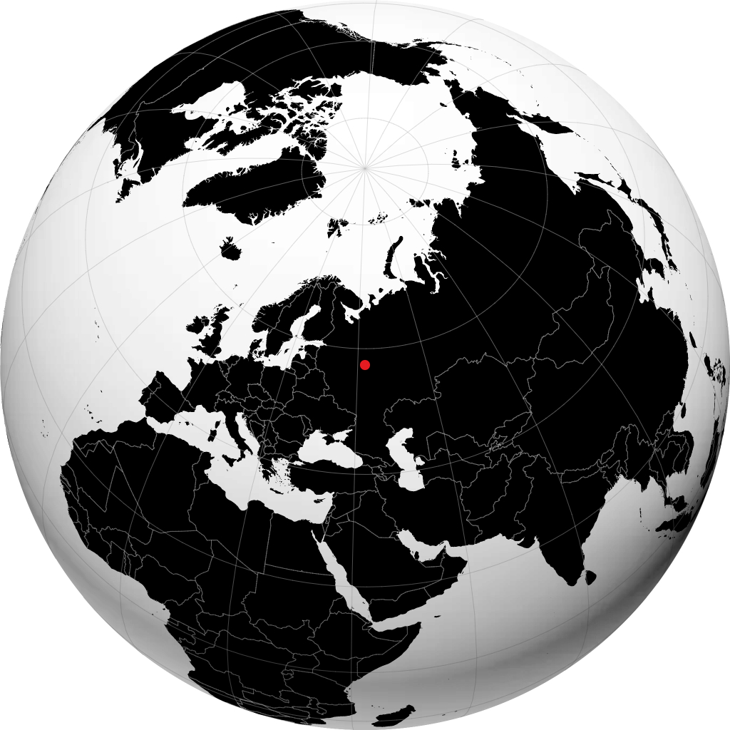 Kineshma auf dem Globus