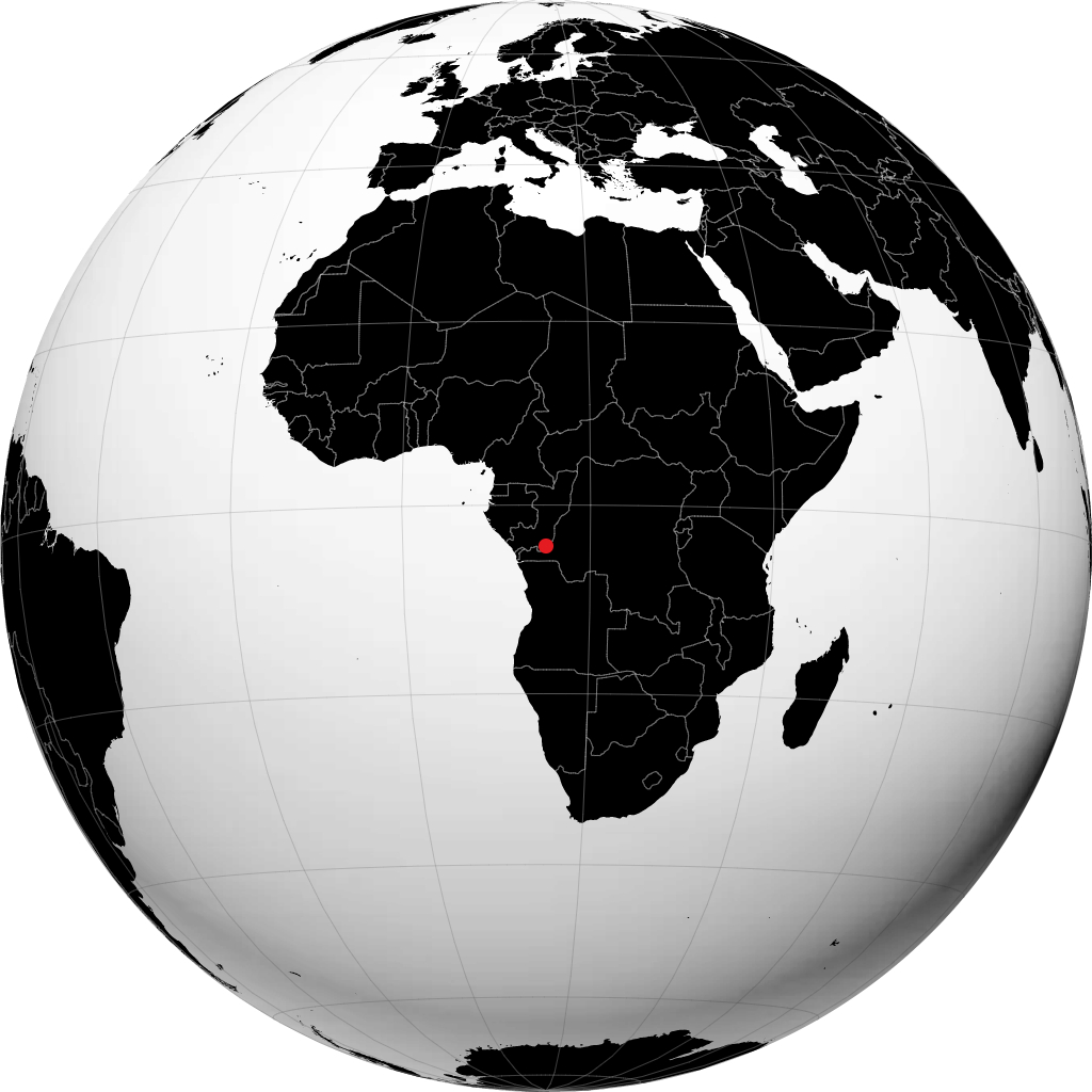 Kinshasa auf dem Globus