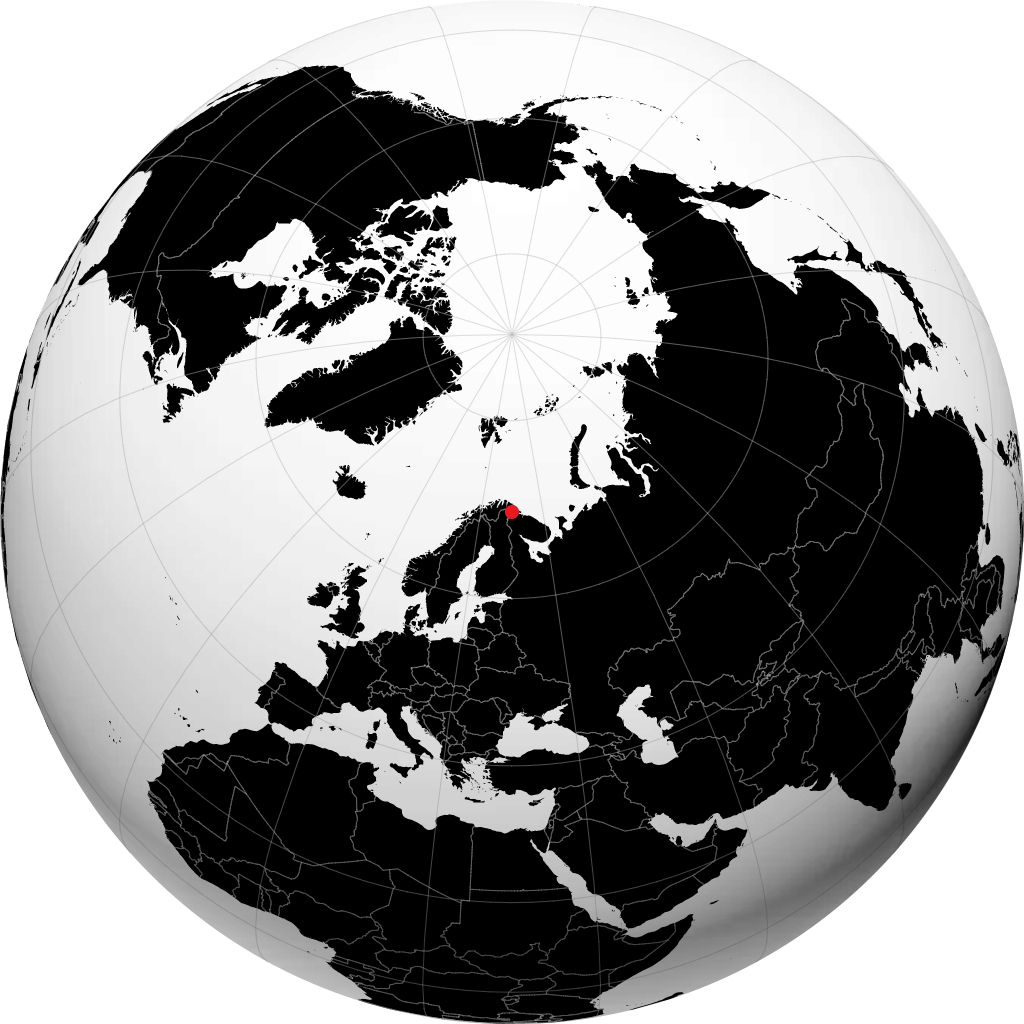 Kirkenes auf dem Globus