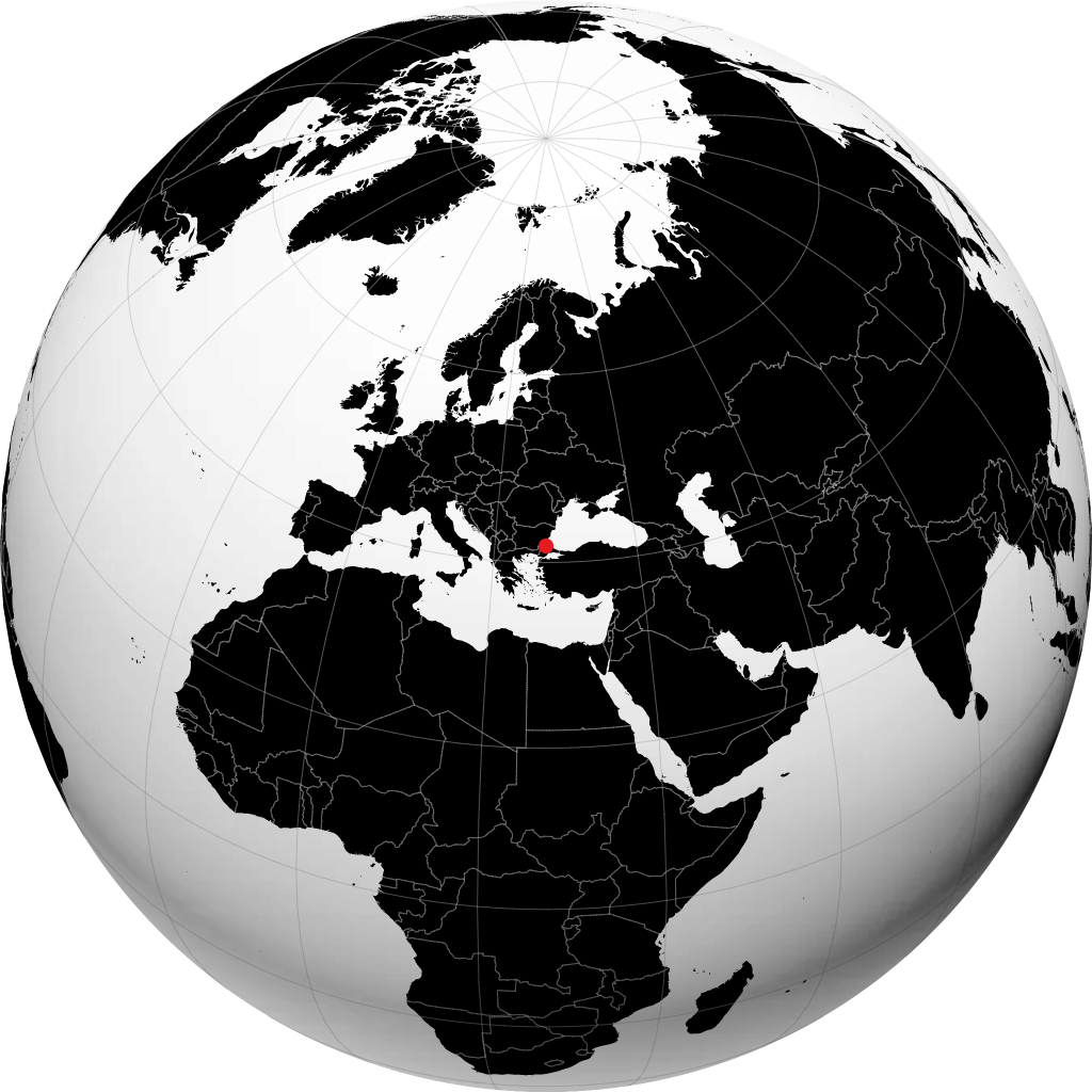 Kırklareli auf dem Globus