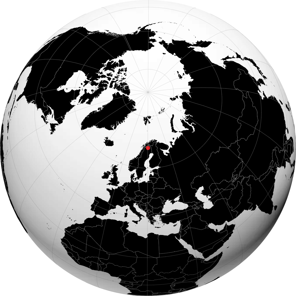 Kiruna auf dem Globus