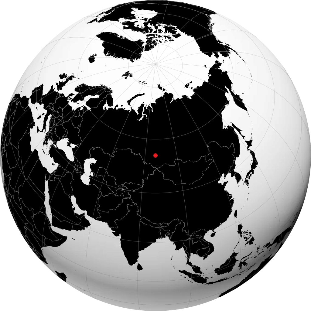 Kiselyowsk auf dem Globus