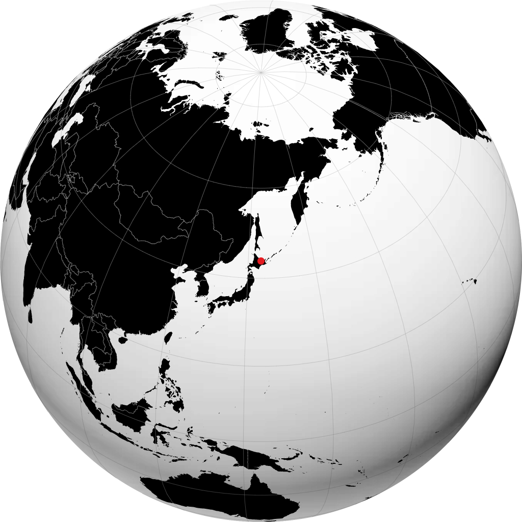 Kitami auf dem Globus