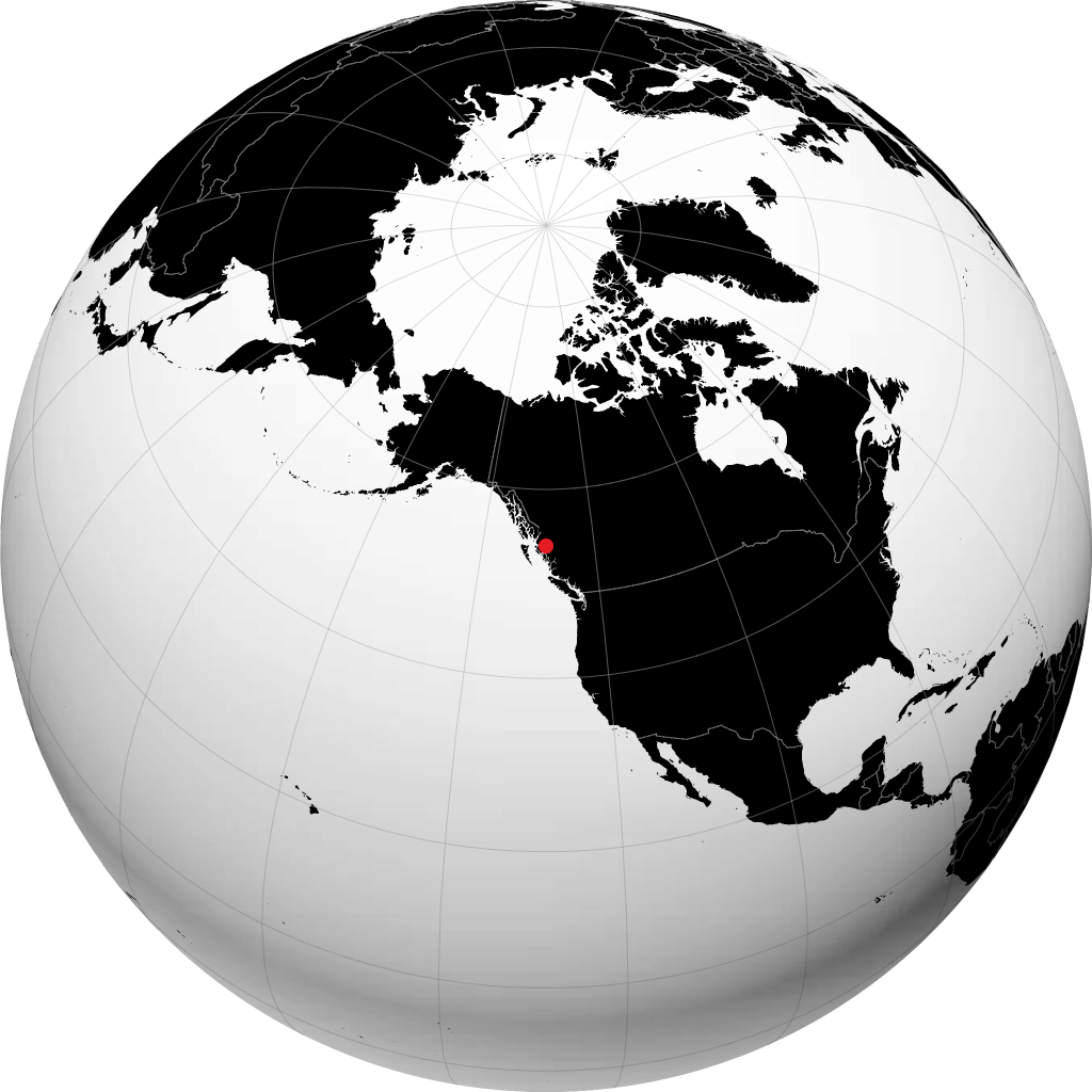 Kitimat auf dem Globus