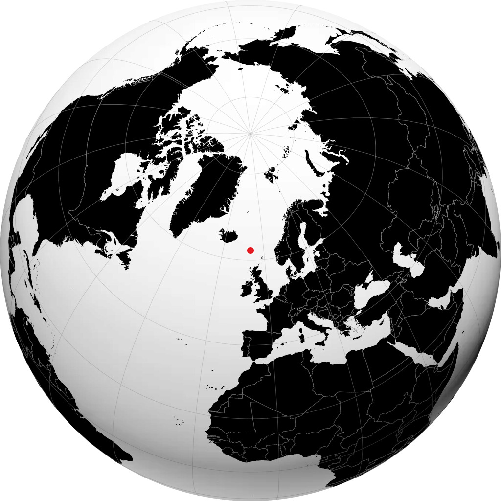 Klaksvík auf dem Globus