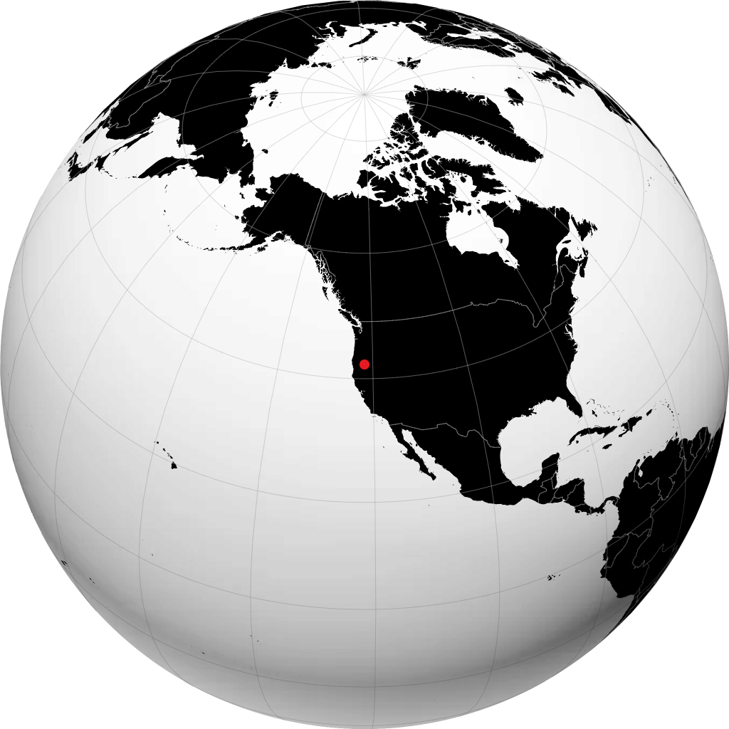 Klamath Falls auf dem Globus