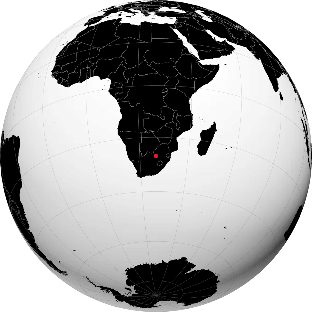 Klerksdorp auf dem Globus