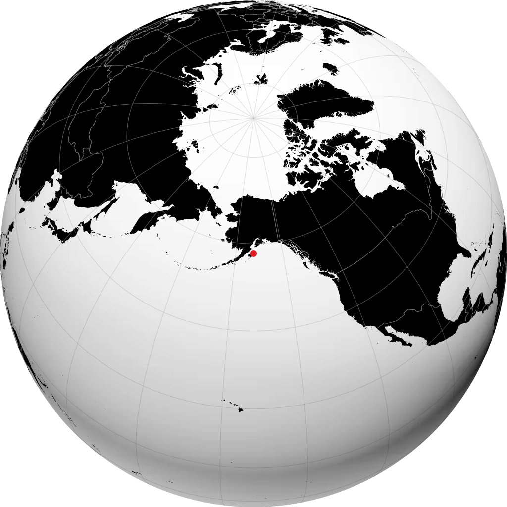 Kodiak auf dem Globus
