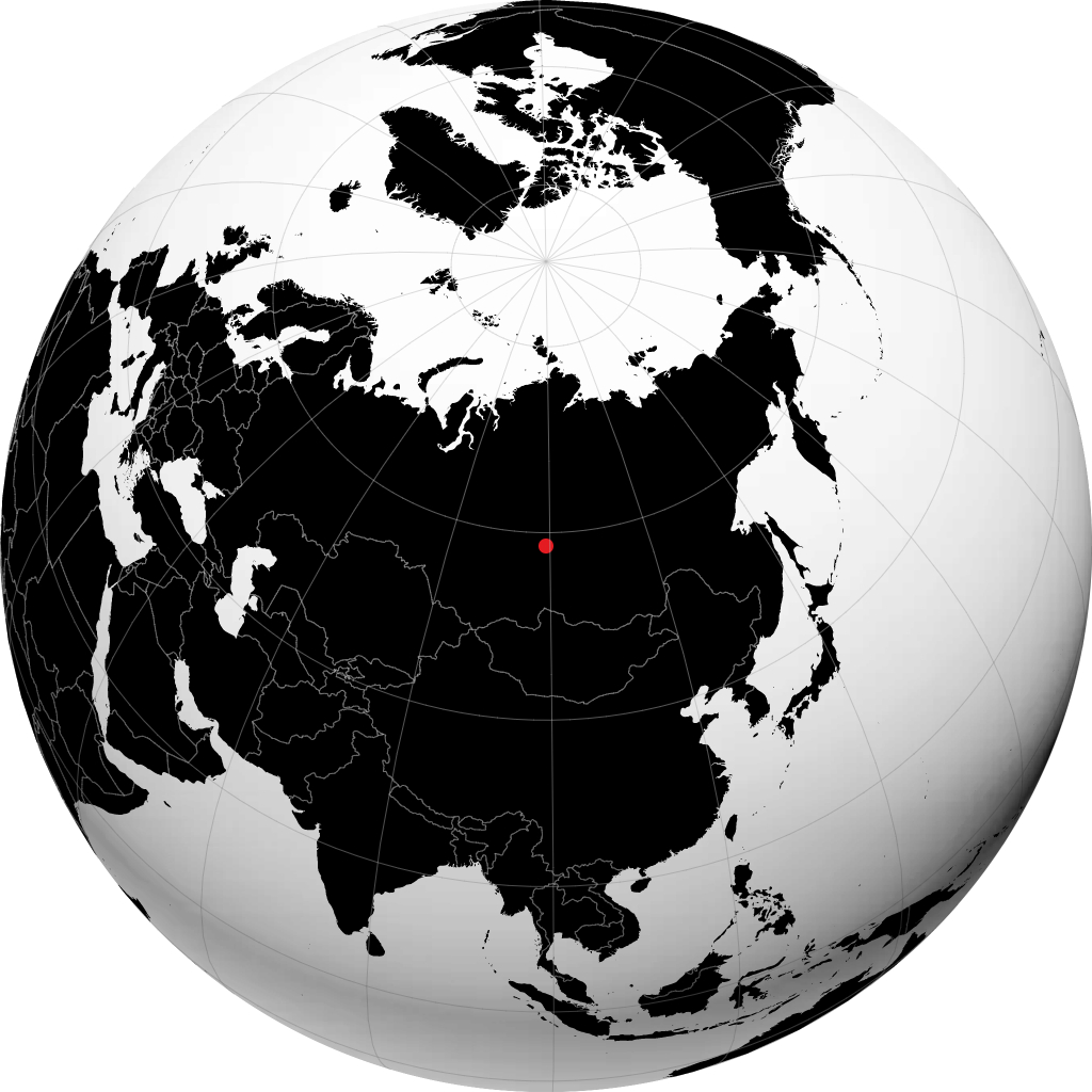 Kodinsk auf dem Globus