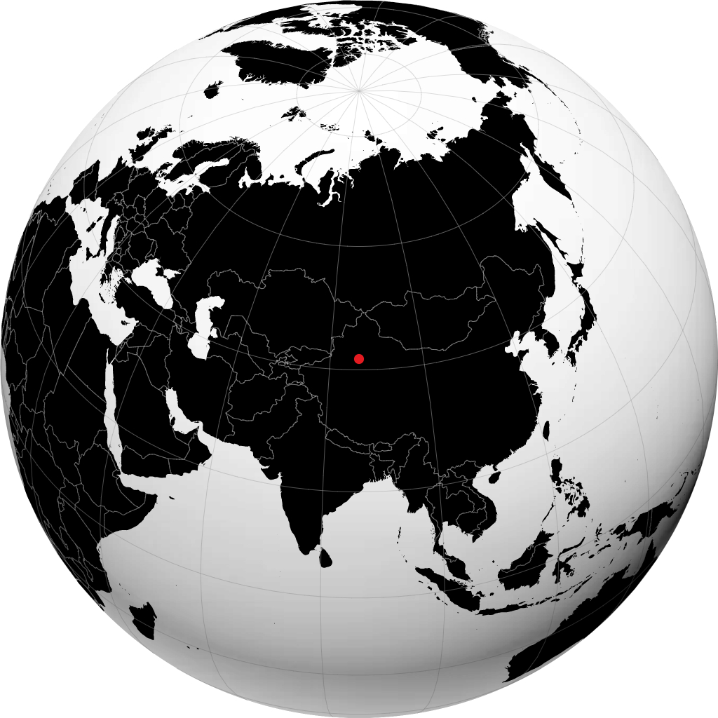 Korla auf dem Globus