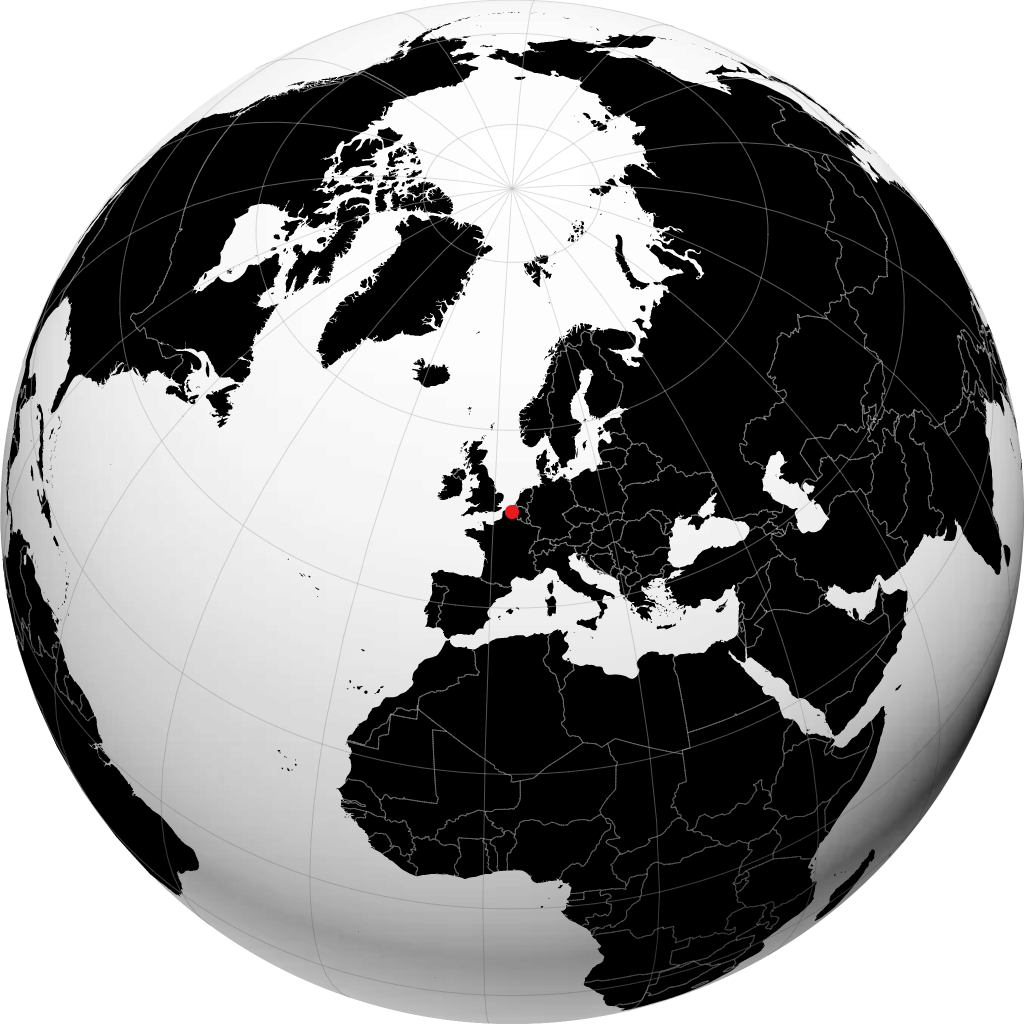 Kortrijk auf dem Globus
