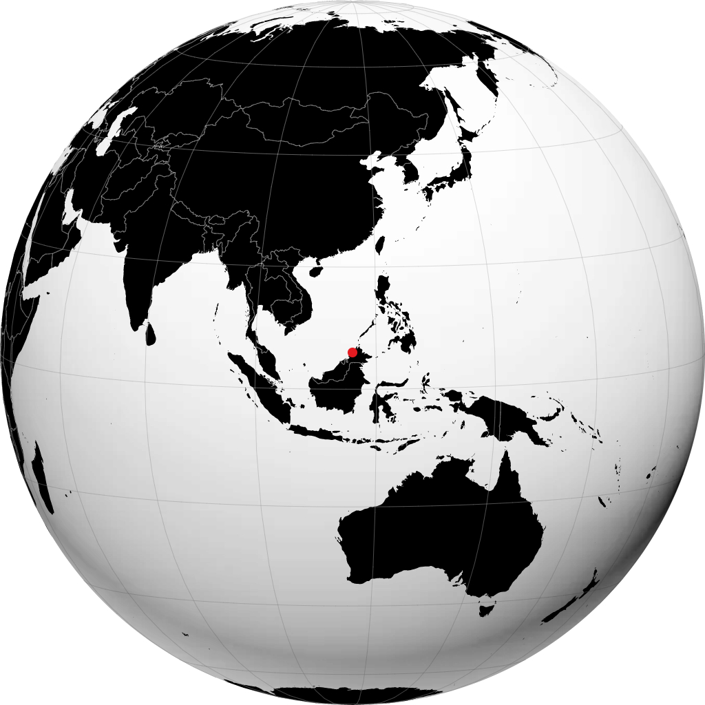 Kota Kinabalu auf dem Globus
