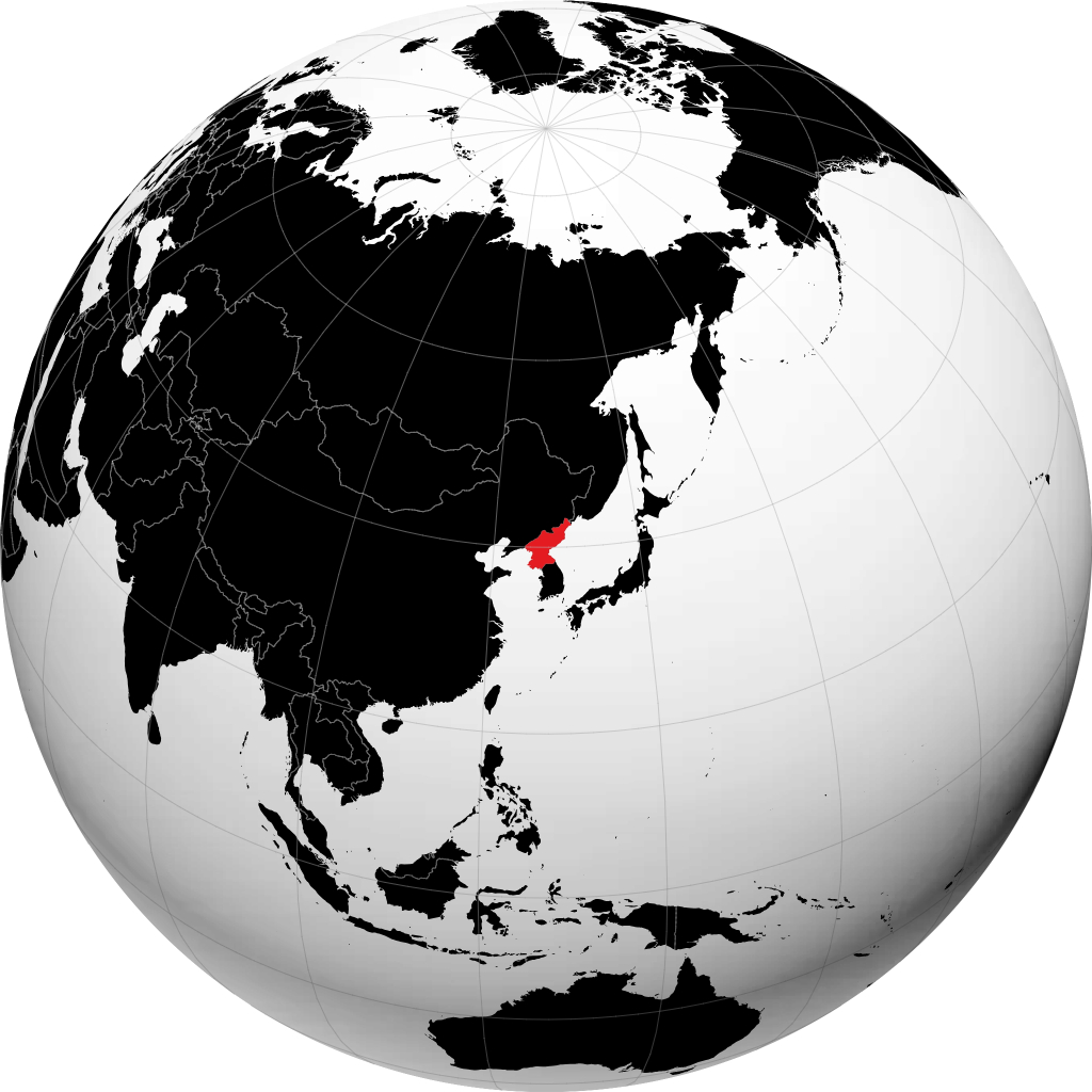 Nordkorea auf dem Globus