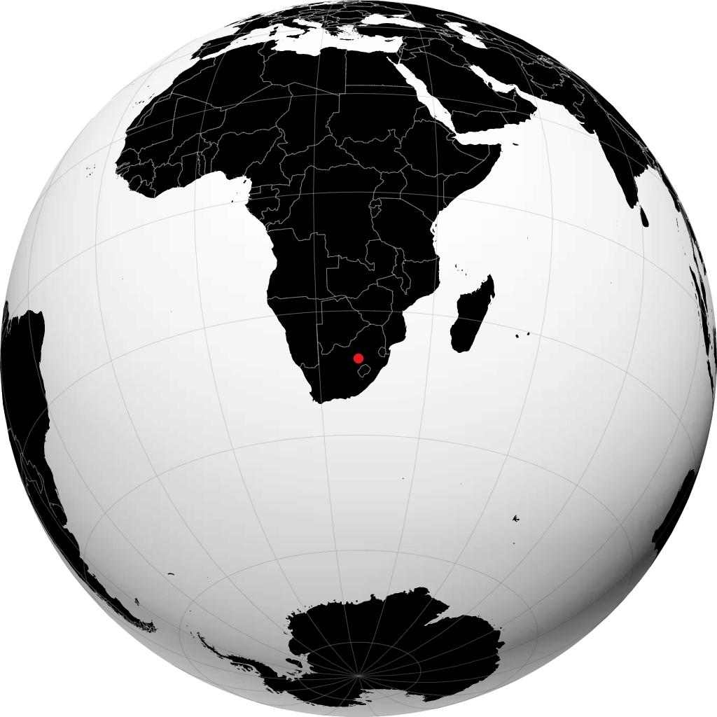 Kroonstad auf dem Globus
