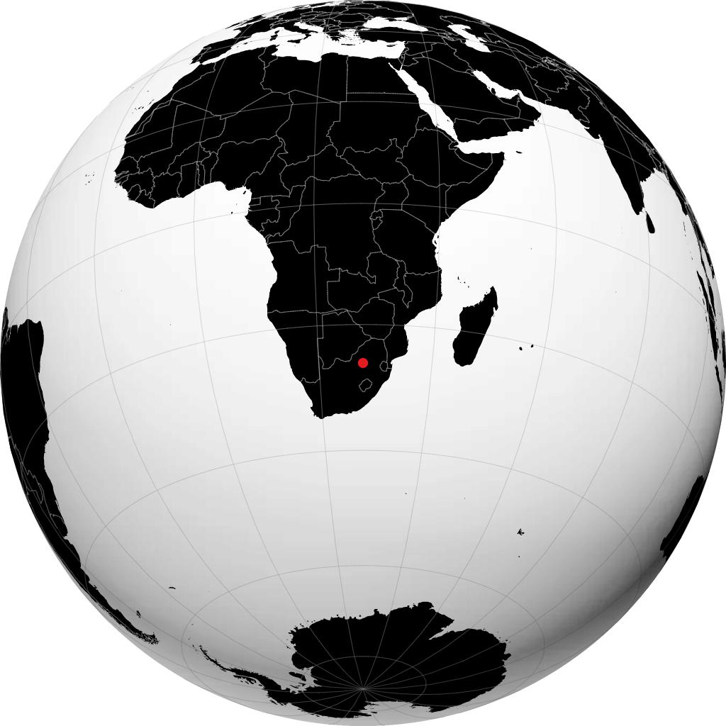 Krugersdorp auf dem Globus