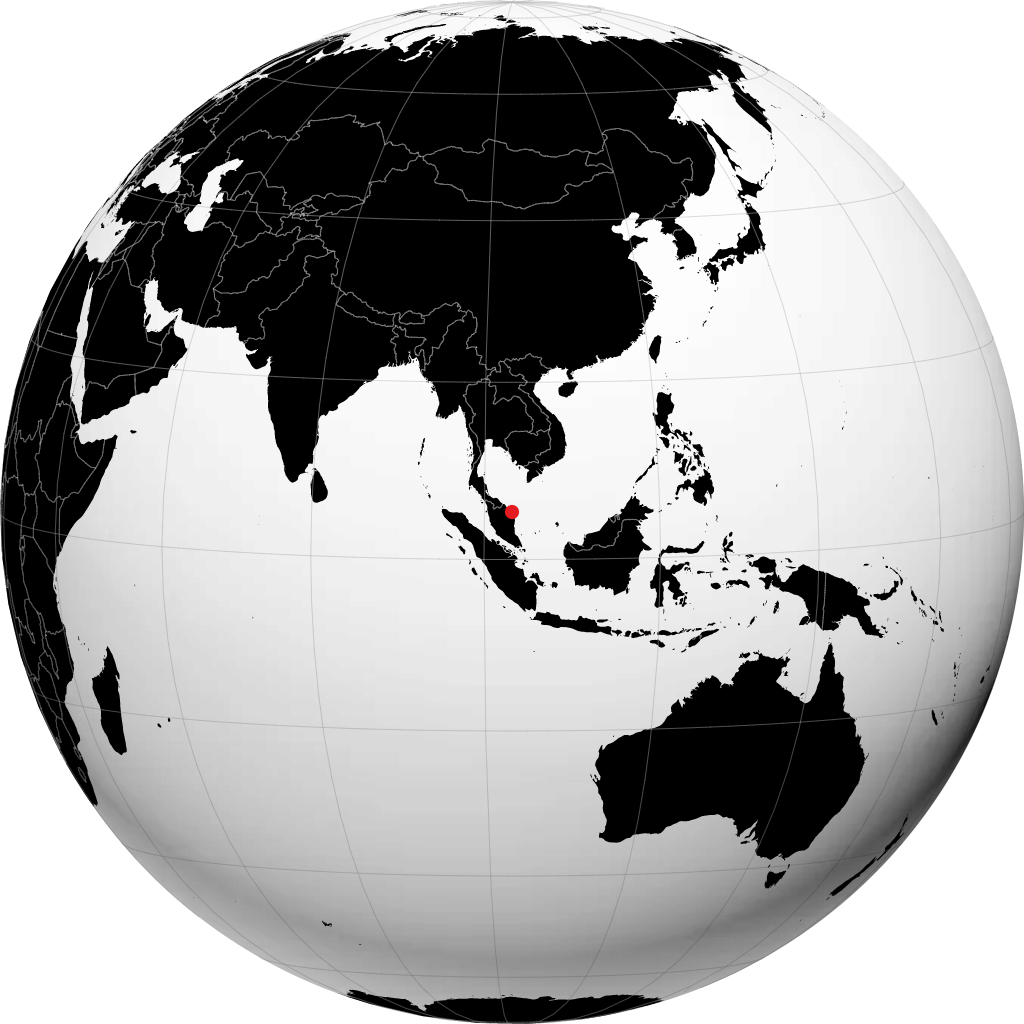 Kuala Terengganu auf dem Globus