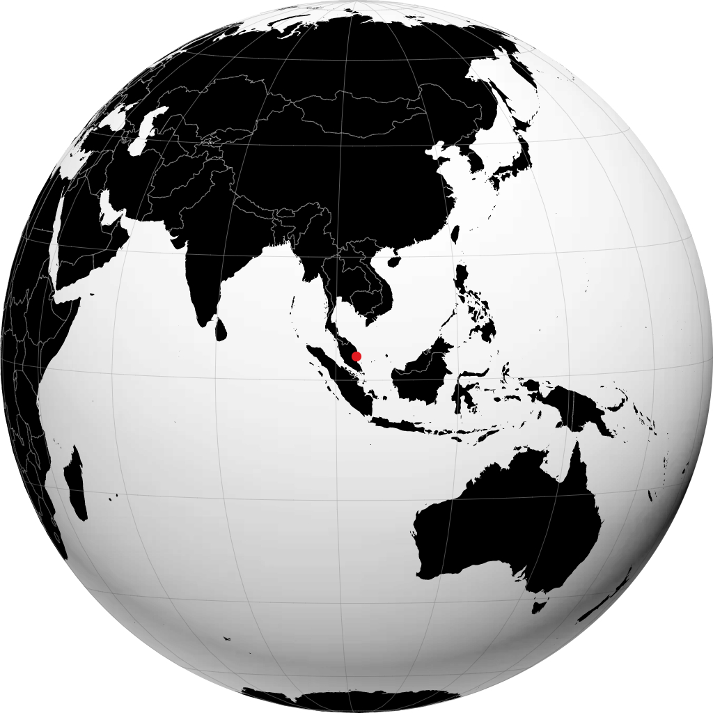 Kuantan auf dem Globus