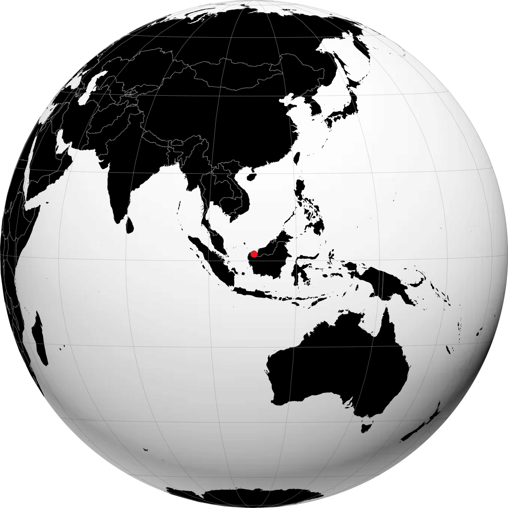 Kuching auf dem Globus