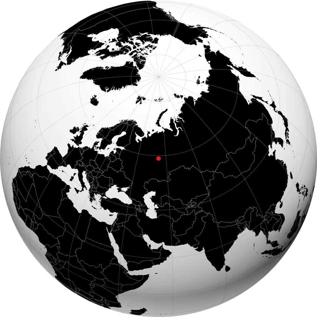 Kudymkar auf dem Globus