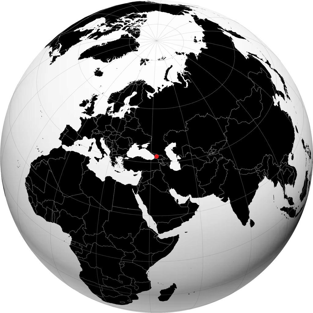 Kutaisi auf dem Globus