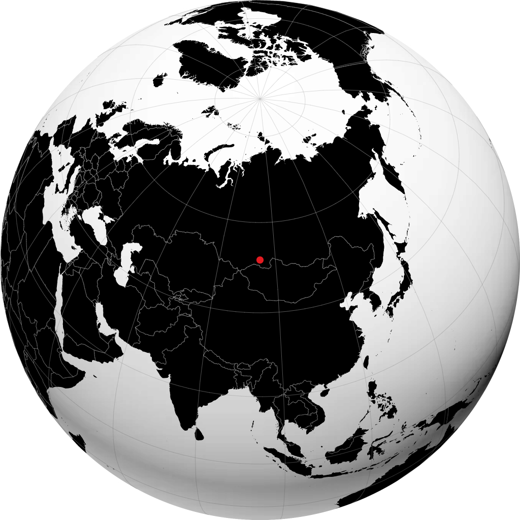 Kyzyl auf dem Globus