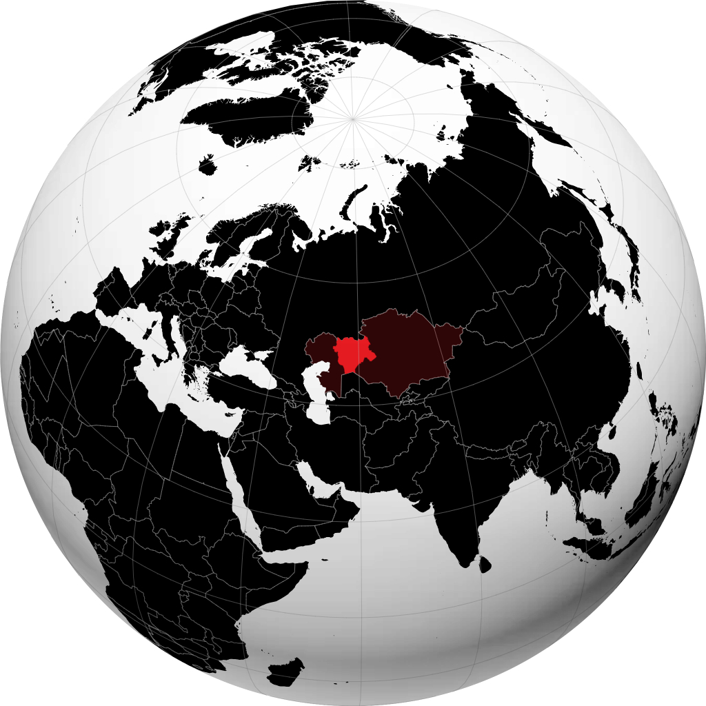 Region Aktobe auf dem Globus