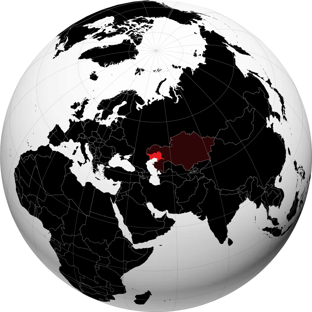 Region Atyrau auf dem Globus