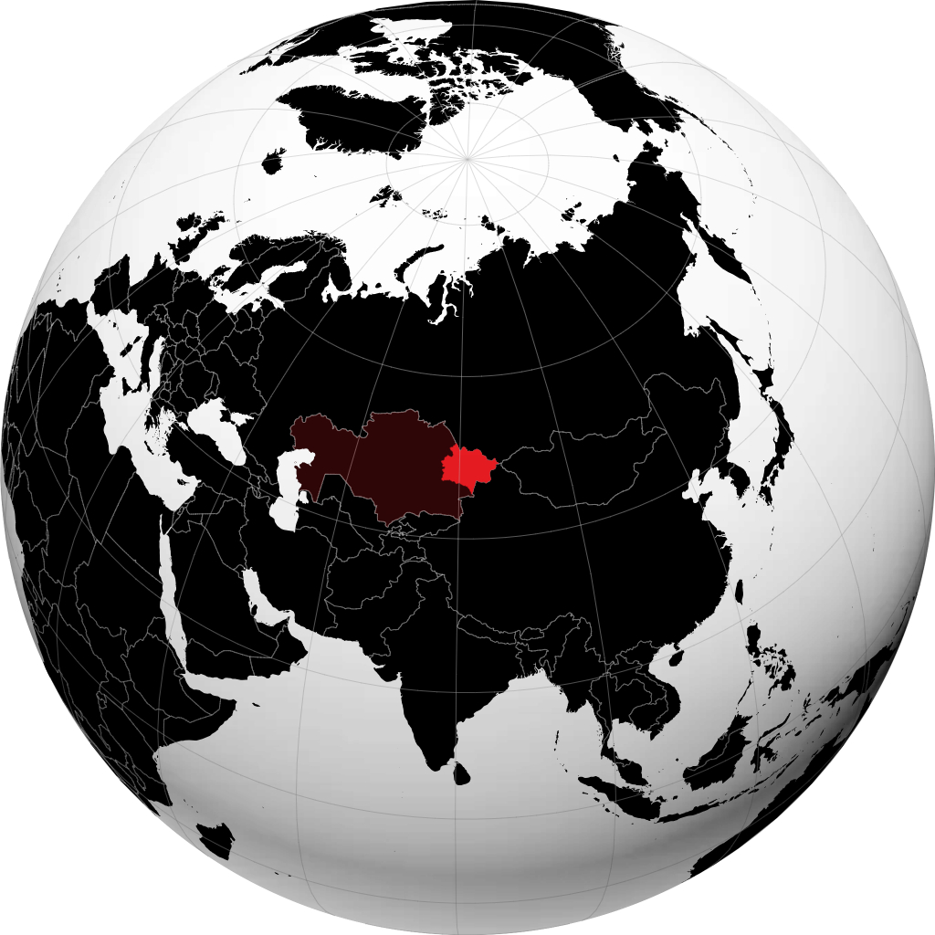 Region Ostkasachstan auf dem Globus