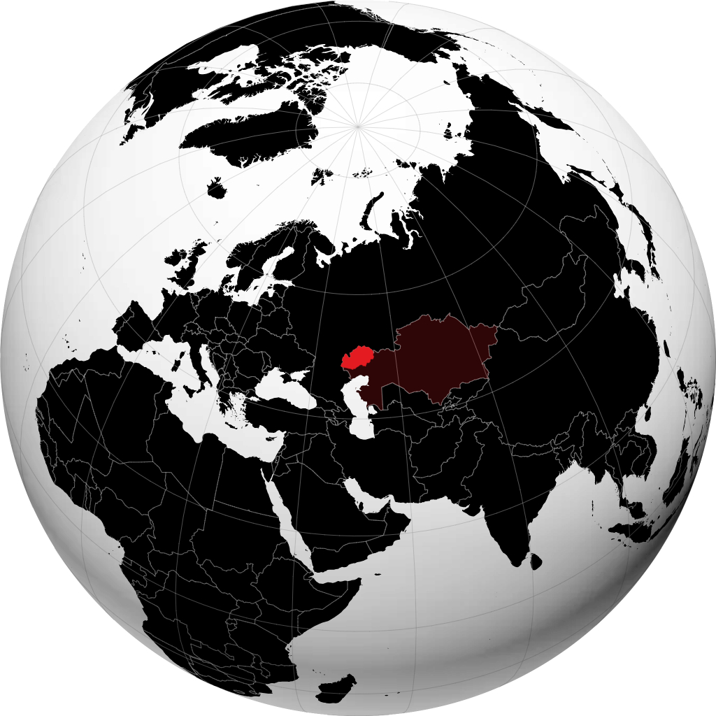Westkasachstan Region auf dem Globus