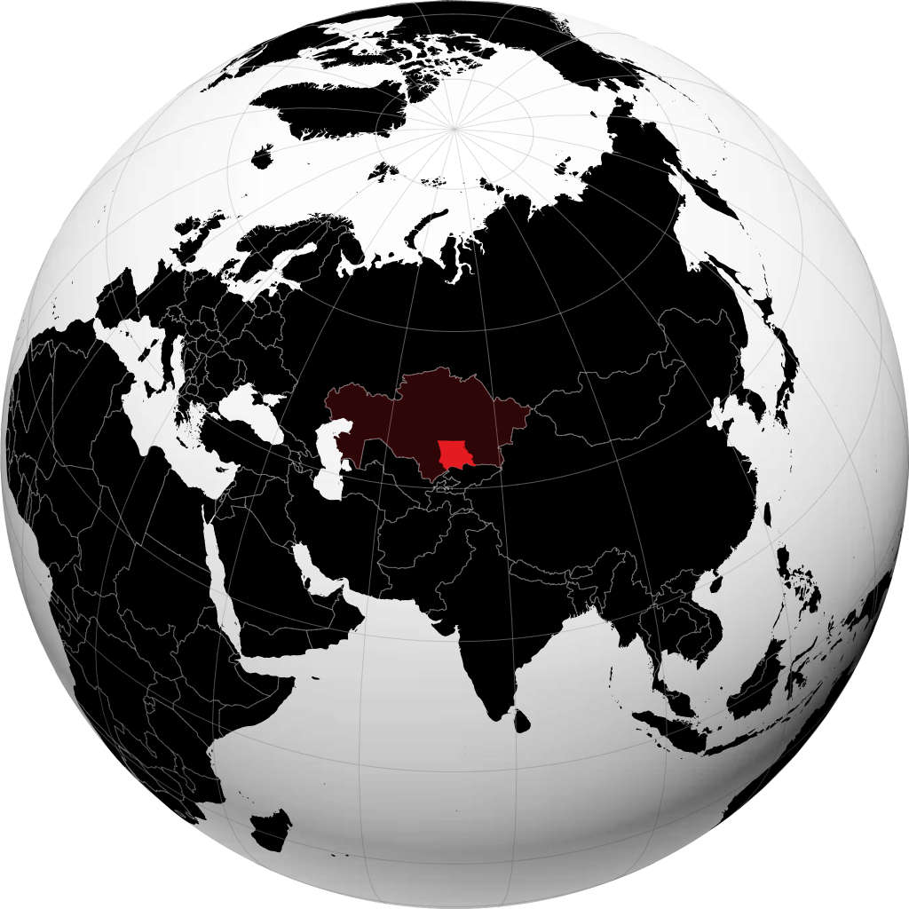 Region Schambyl auf dem Globus