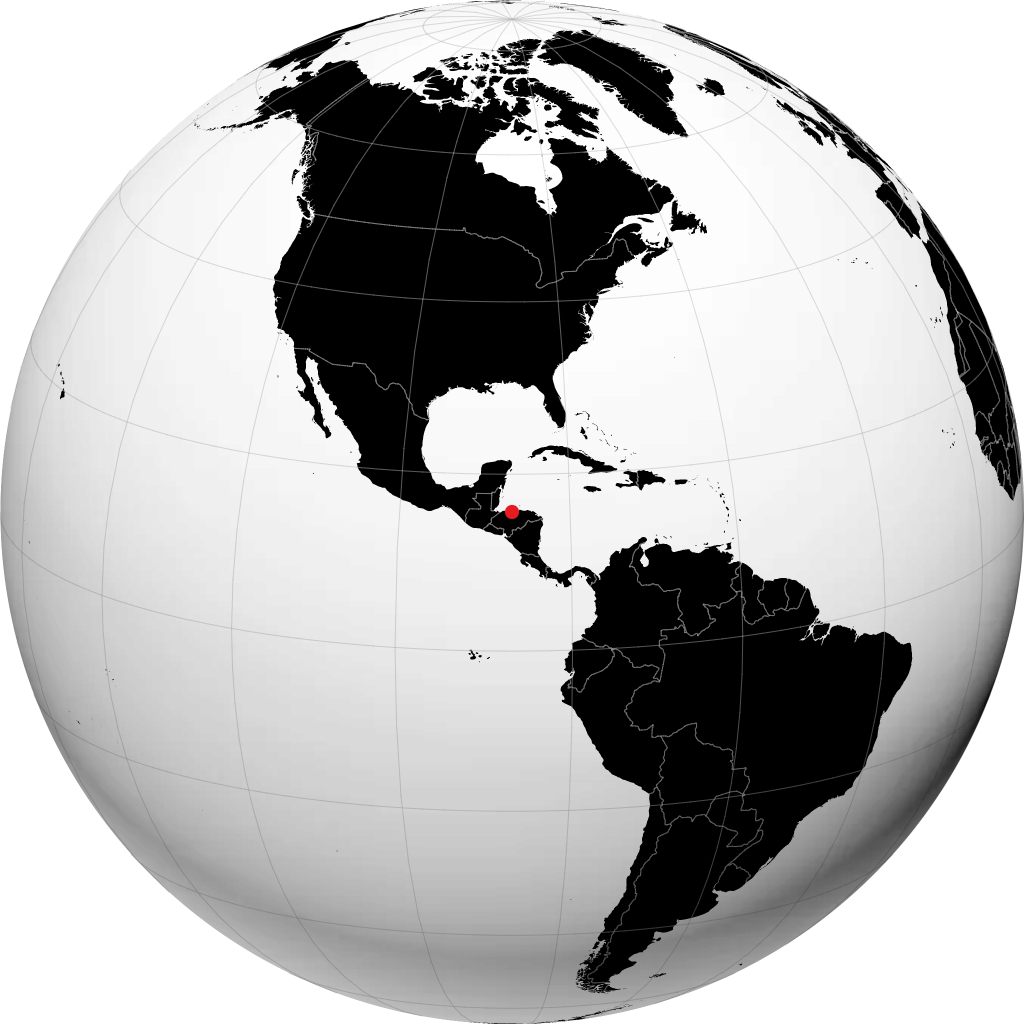 La Ceiba auf dem Globus