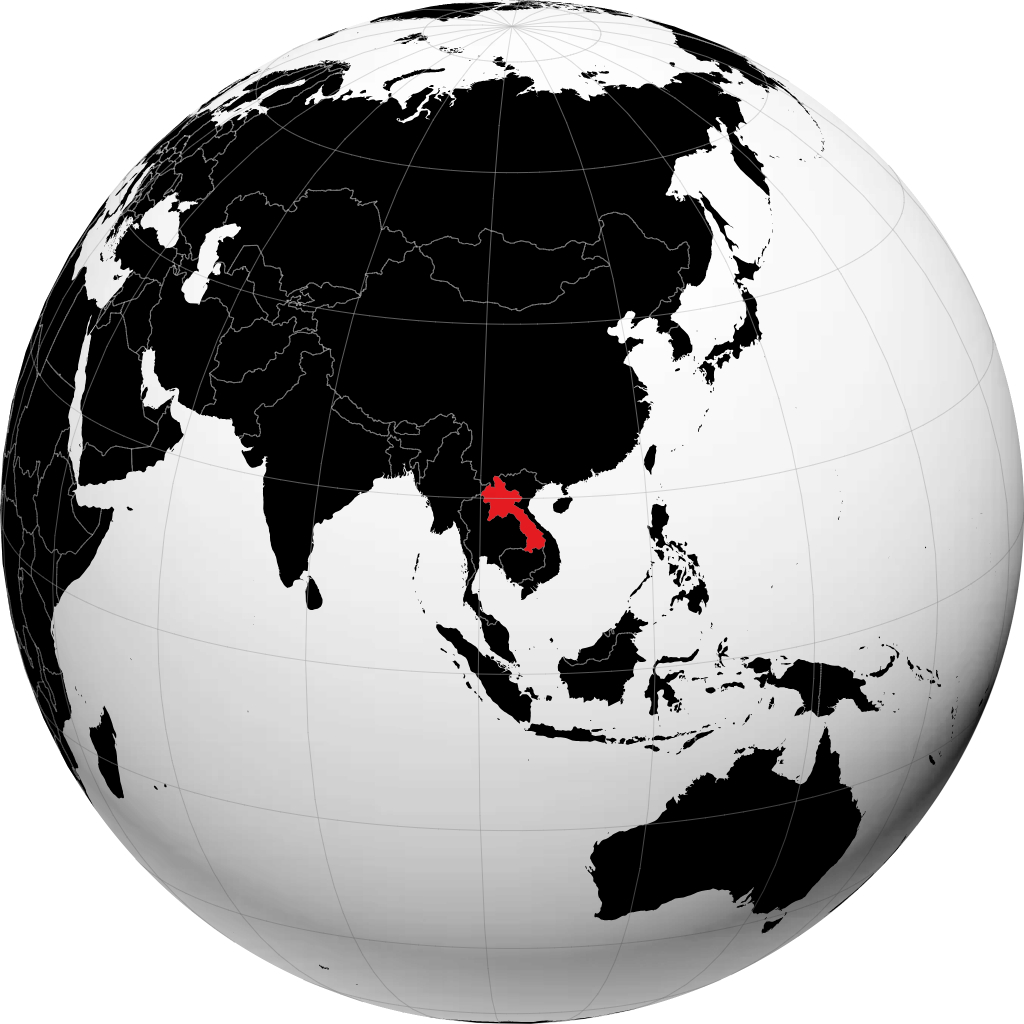 Laos auf dem Globus
