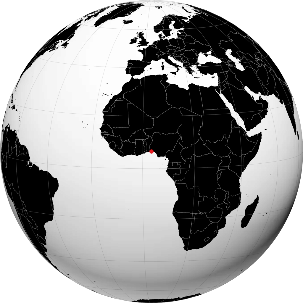 Lagos auf dem Globus