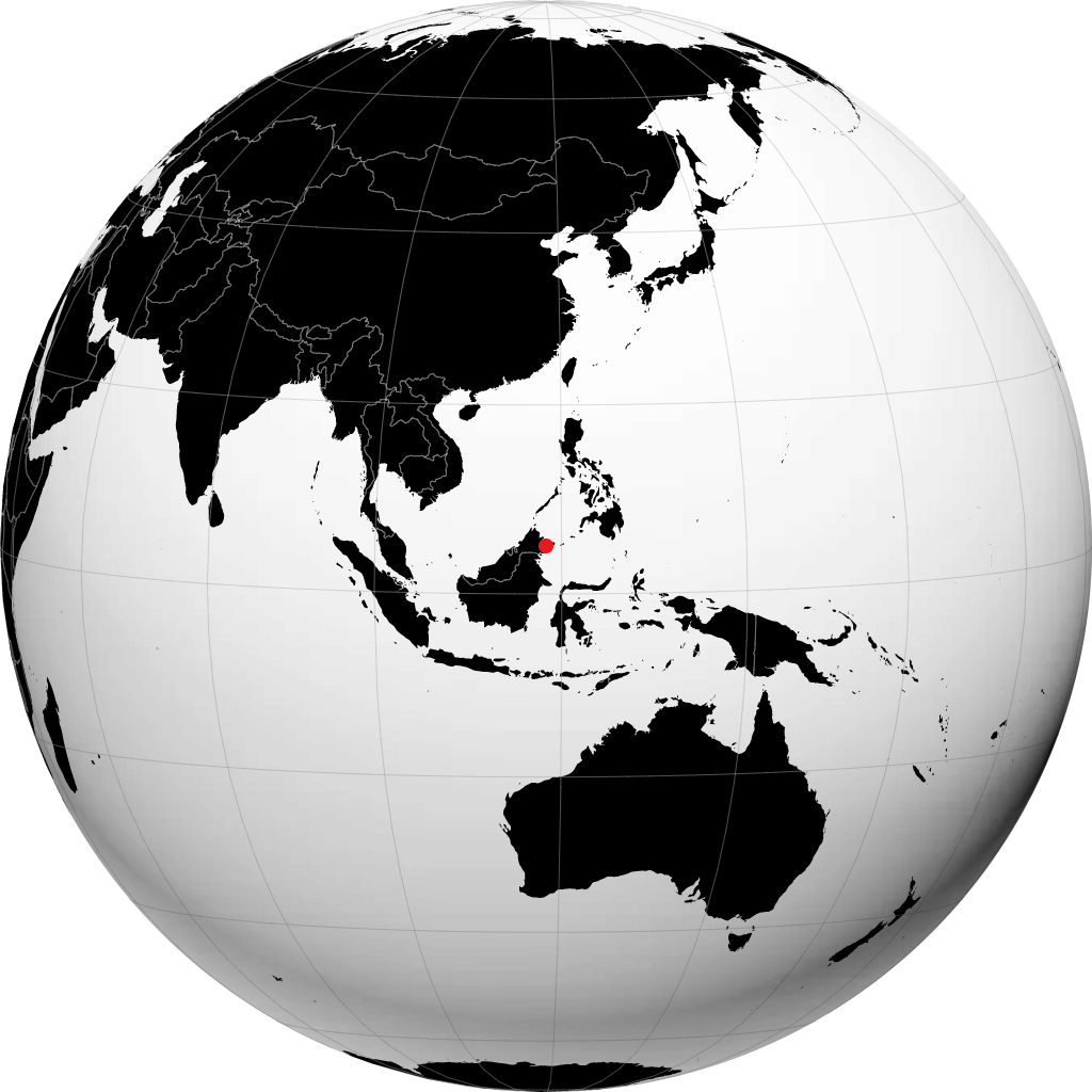 Lahad Datu auf dem Globus