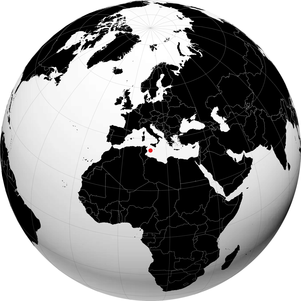 Lampedusa auf dem Globus