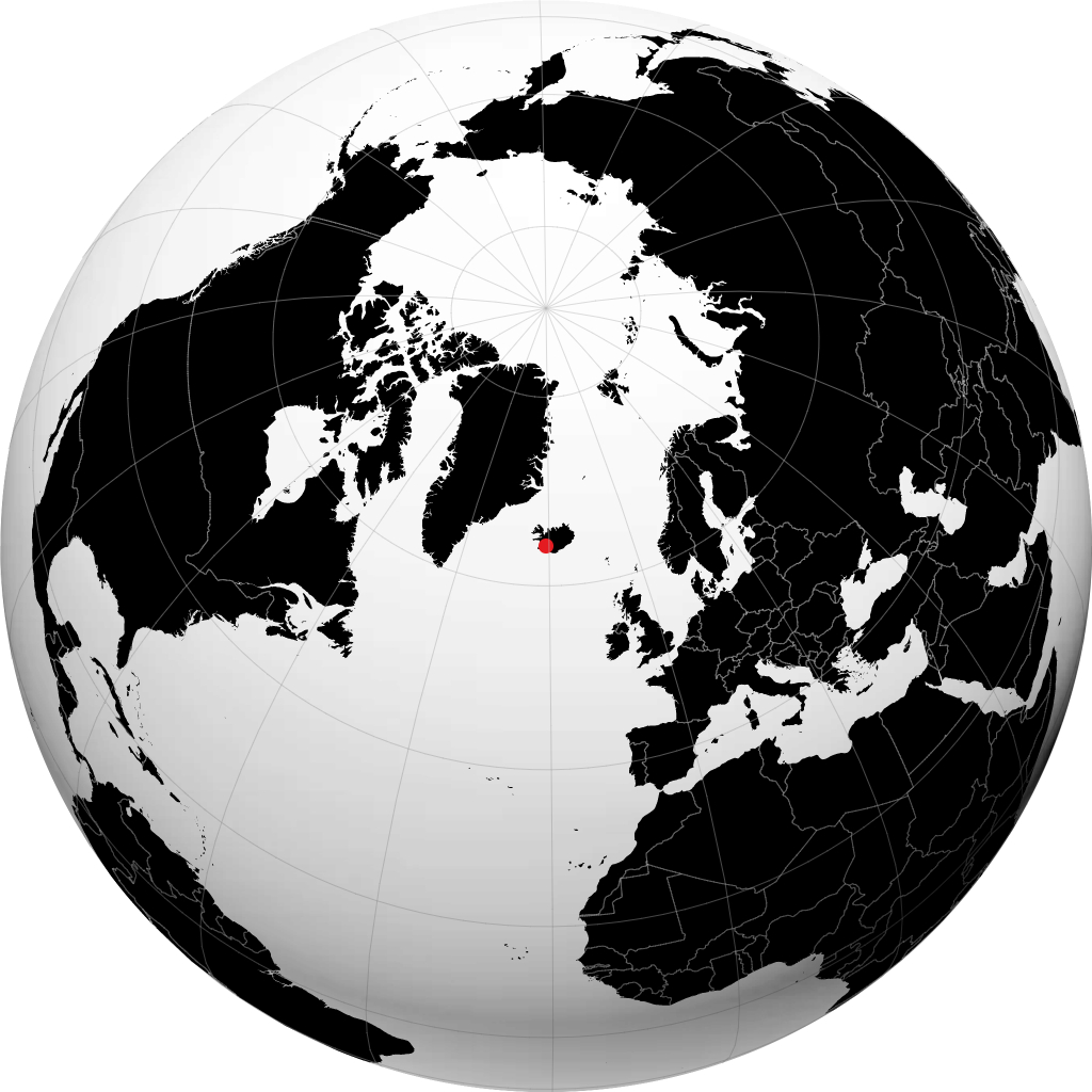 Laugarvatn auf dem Globus