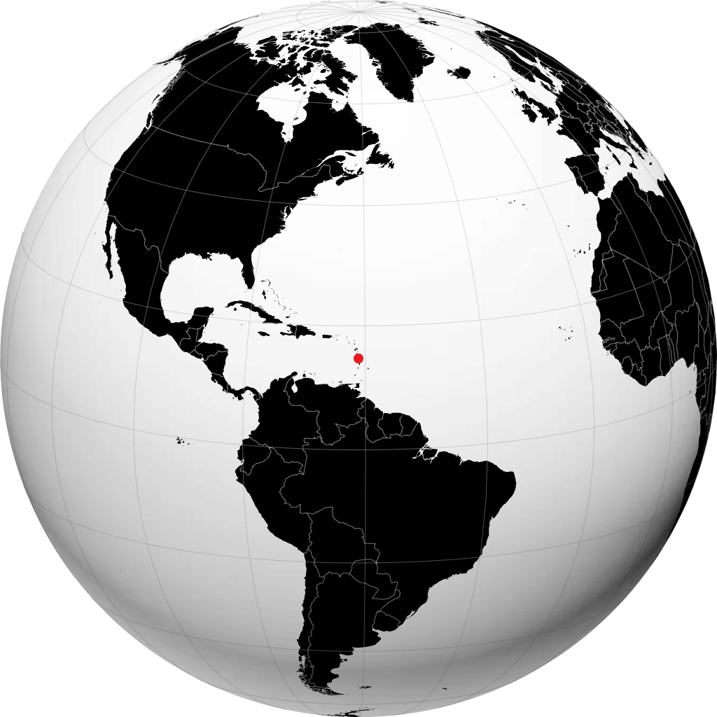 Le Morne-Rouge auf dem Globus