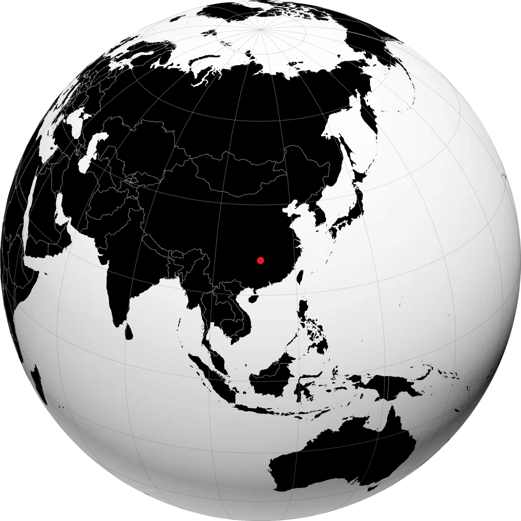 Lengshuijiang auf dem Globus