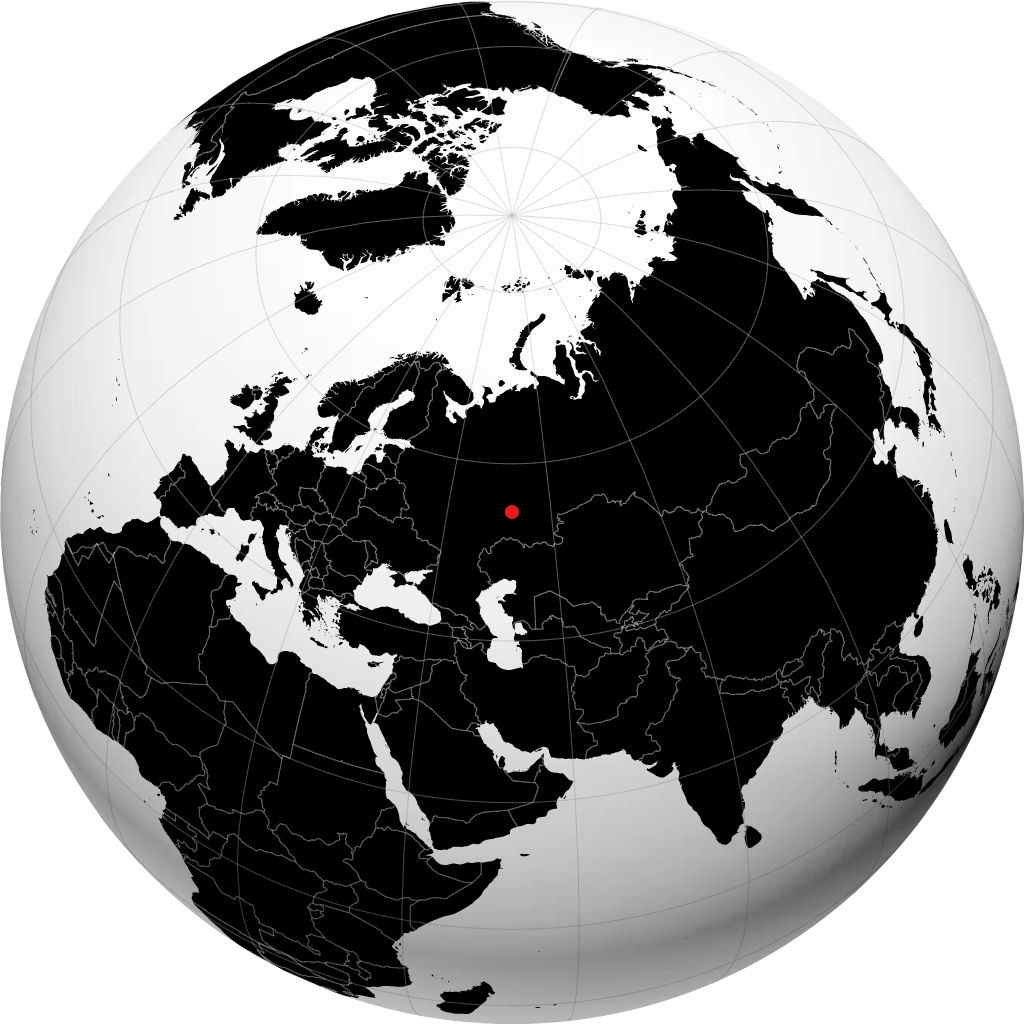 Leninogorsk auf dem Globus