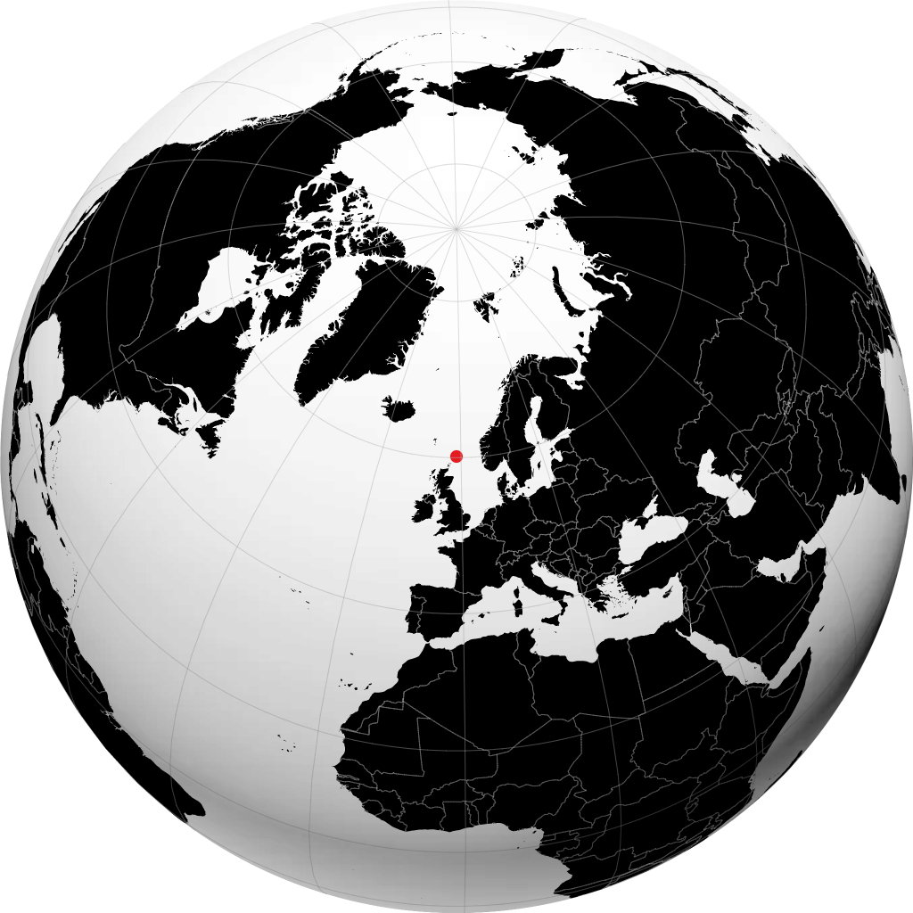 Lerwick auf dem Globus