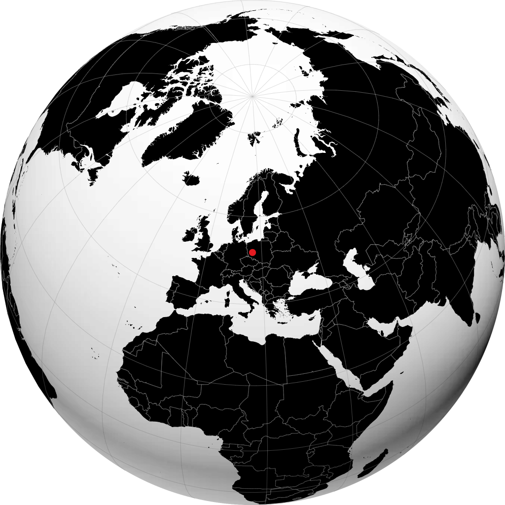 Leszno auf dem Globus