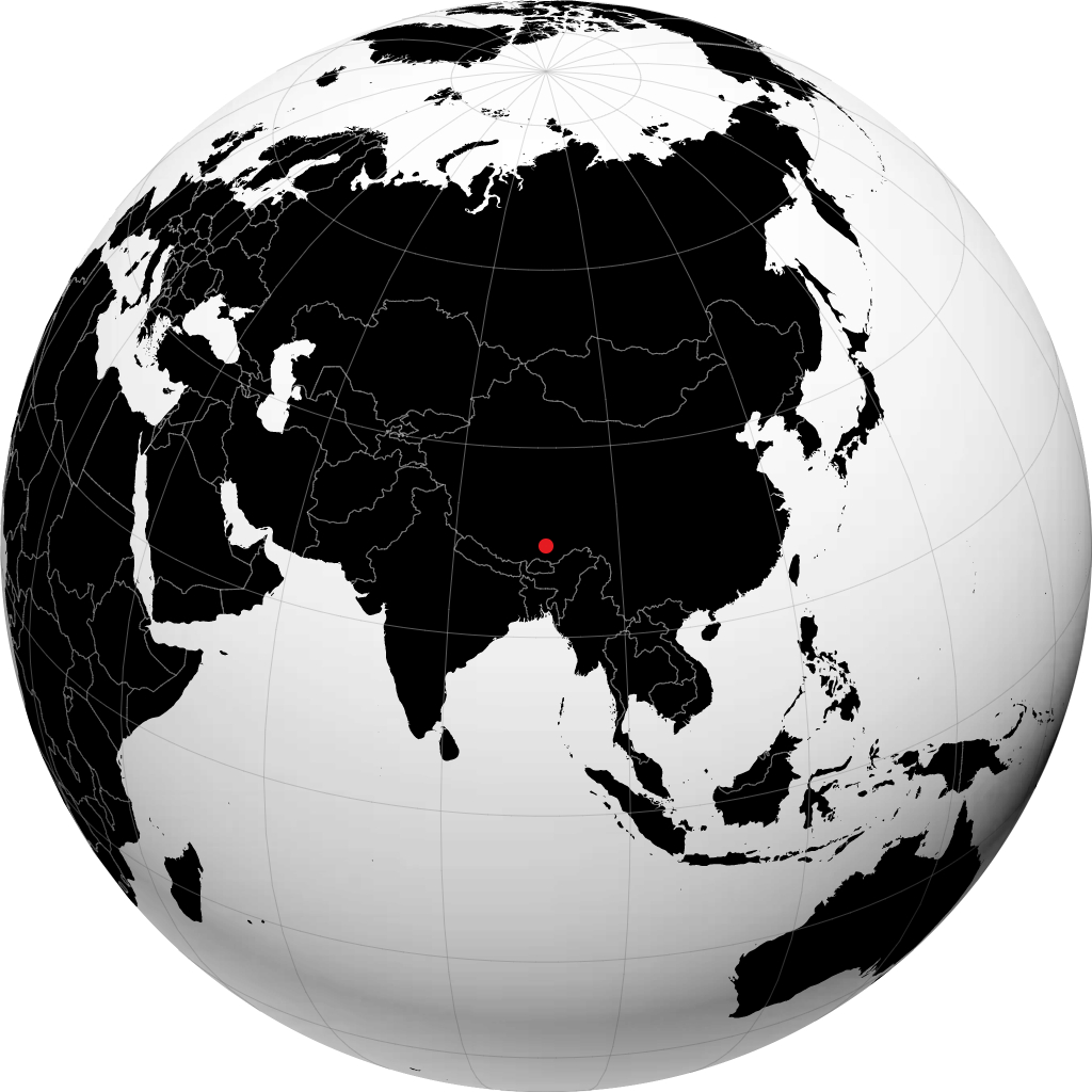 Lhasa auf dem Globus