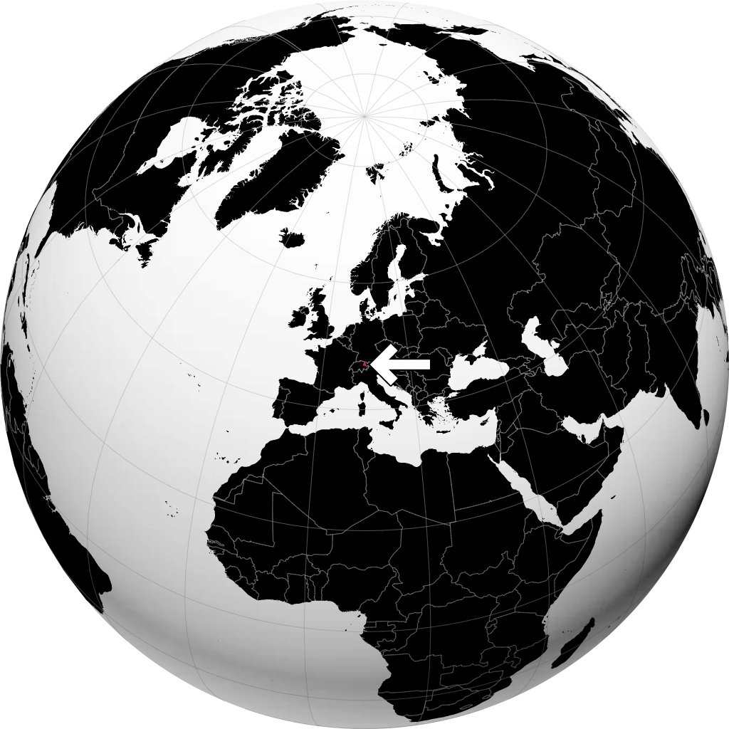 Liechtenstein auf dem Globus