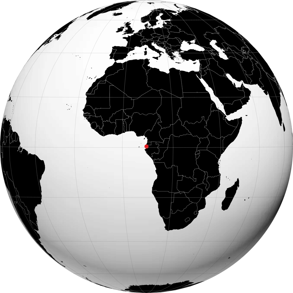 Libreville auf dem Globus