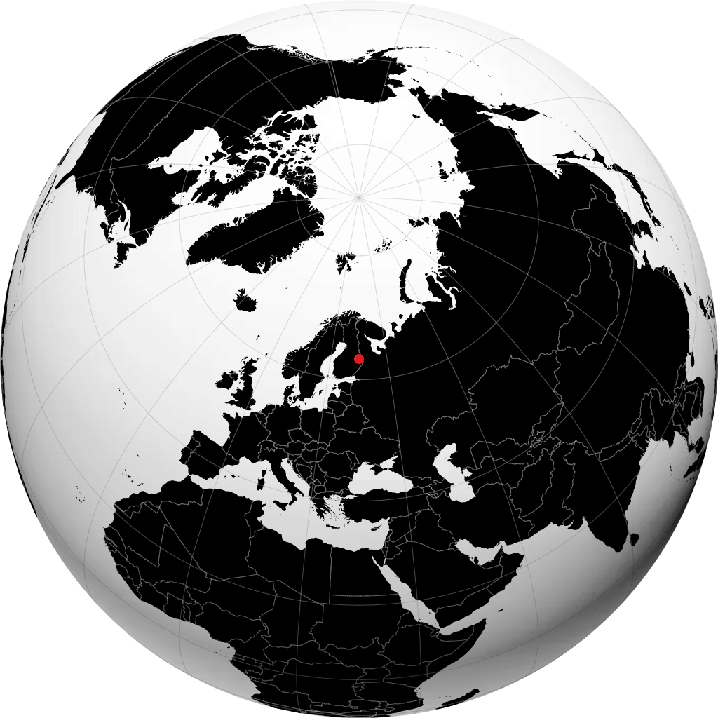Lieksa auf dem Globus